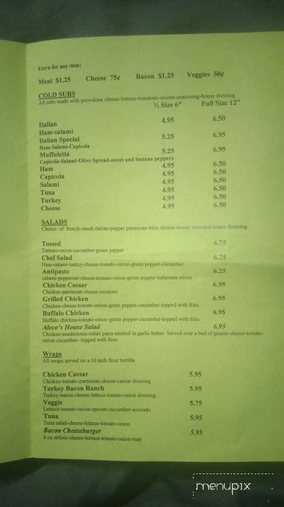 Aleco's Steak & Hoagie - Harrisburg, PA menu_pic