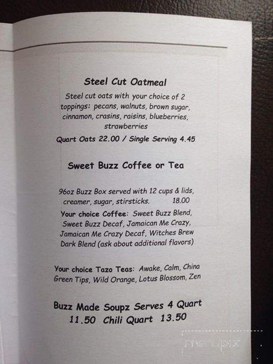 Sweet Buzz - Harrison City, PA menu_pic