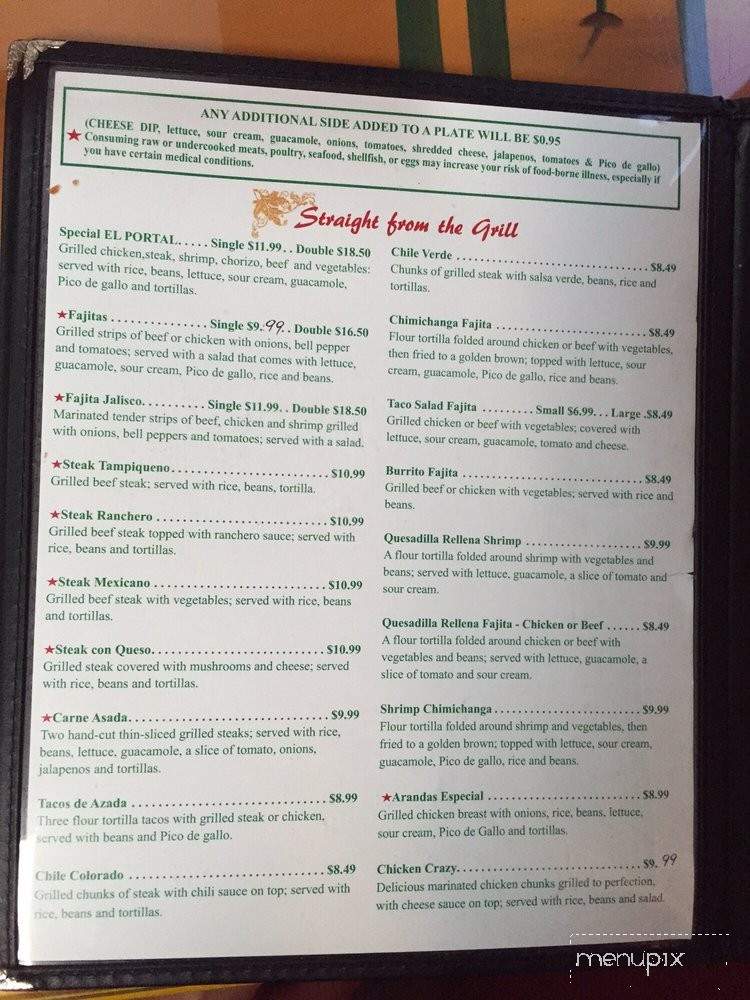 El Portal - Hartselle, AL menu_pic