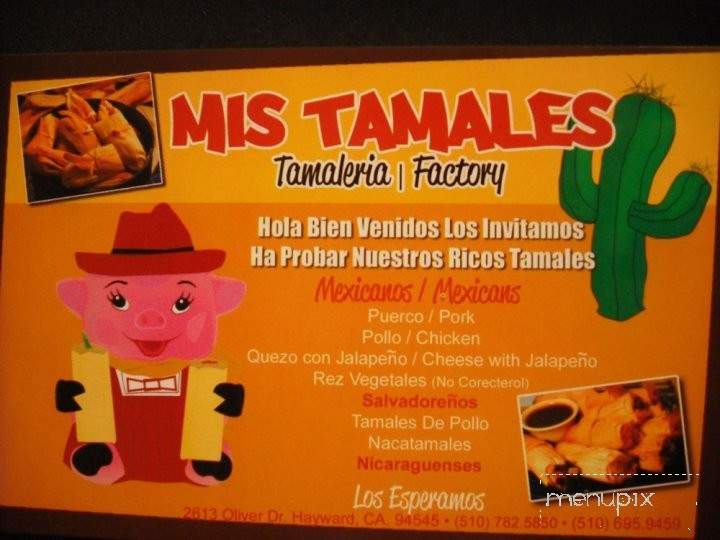 Mis Tamales - Hayward, CA menu_pic