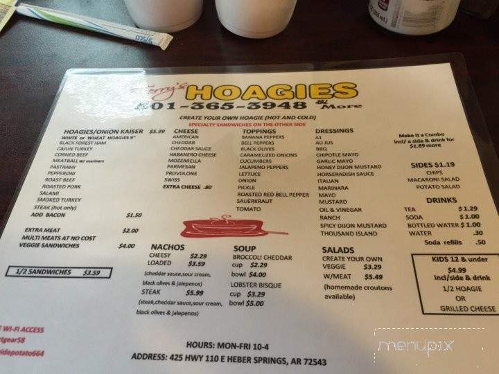 Terry's Hoagies - Heber Springs, AR menu_pic