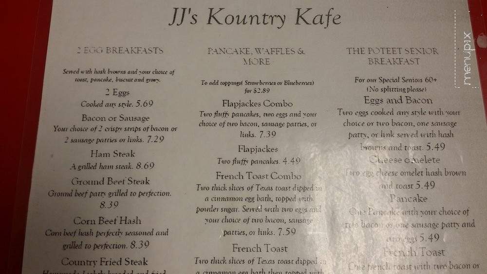 Jj's Kountry Kafe - Helendale, CA menu_pic