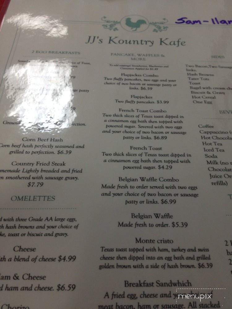 Jj's Kountry Kafe - Helendale, CA menu_pic