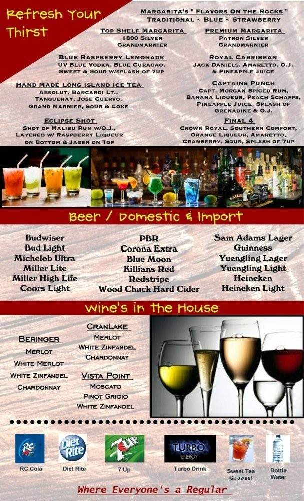 Chase's Dance Hall and Saloon - Hendersonville, TN menu_pic