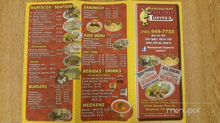 /380337559/Restaurant-Taqueria-Lupita-s-Menu-Hesperia-CA - Hesperia, CA