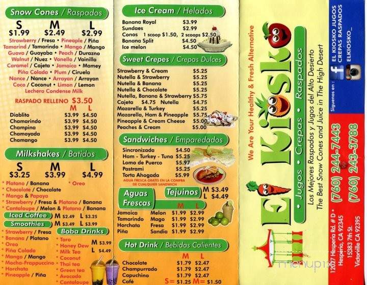El Kiosko - Hesperia, CA menu_pic