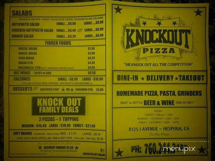 /380340069/Knock-Out-Pizza-Menu-Hesperia-CA - Hesperia, CA
