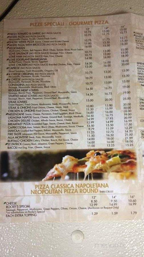 Rocky's New York Pizza - Highfield, MD menu_pic