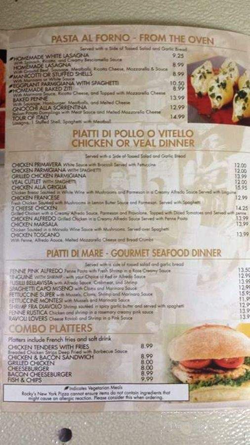 Rocky's New York Pizza - Highfield, MD menu_pic