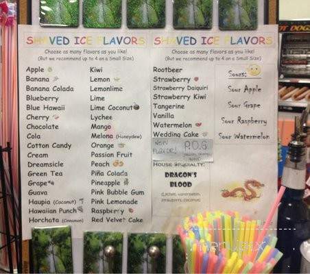 Rainbow's End Snack Shop (Manoa Falls) - Honolulu, HI menu_pic