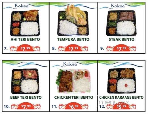 Kokea Bento - Honolulu, HI menu_pic