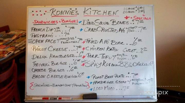 Ronnie's Kitchen - Honolulu, HI menu_pic