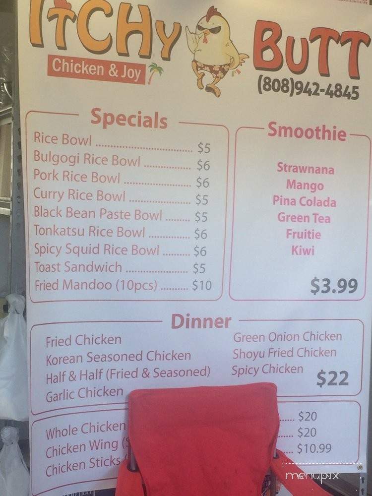 Itchy Butt - Honolulu, HI menu_pic