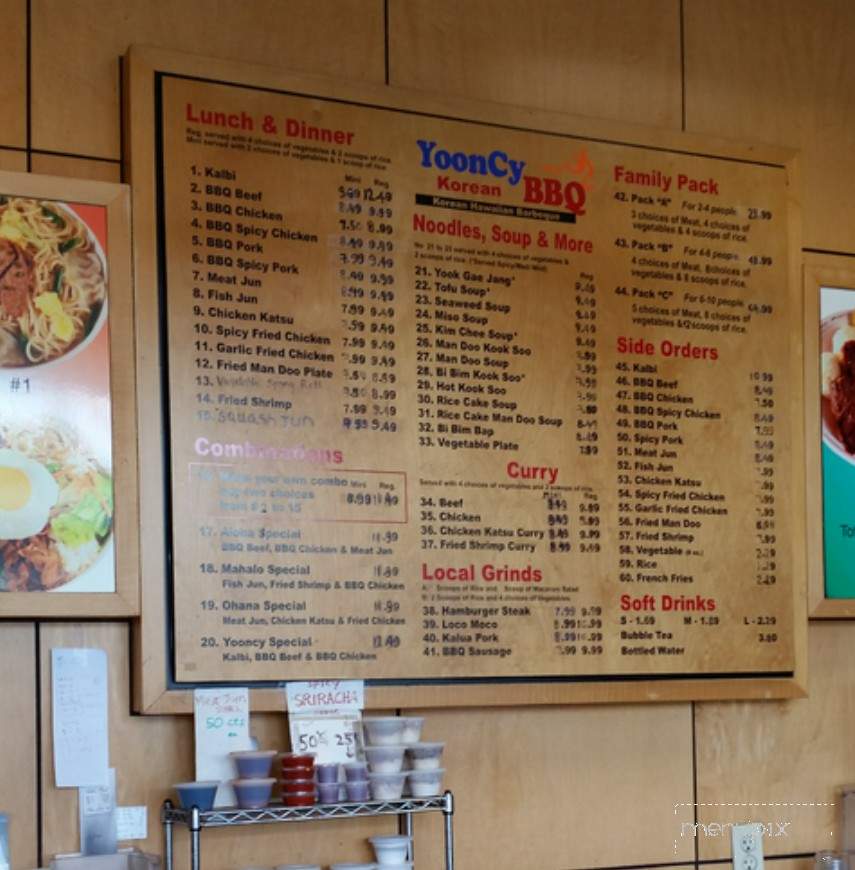 Yooncy Korean BBQ - Honolulu, HI menu_pic