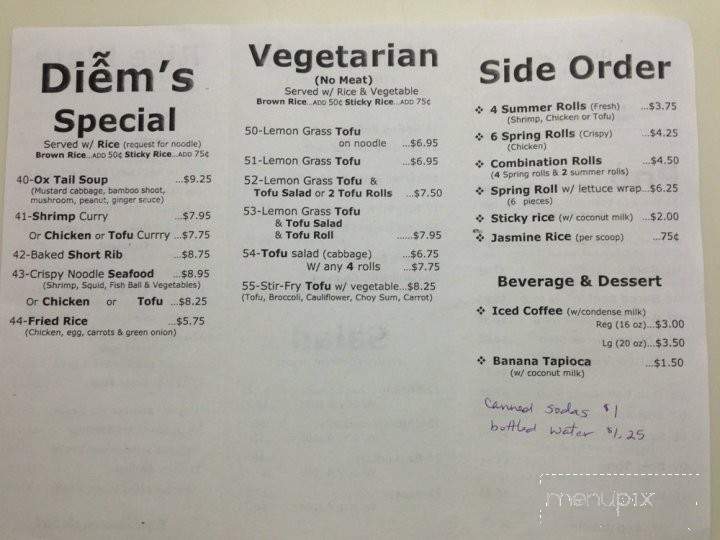 Diem Cafe - Honolulu, HI menu_pic