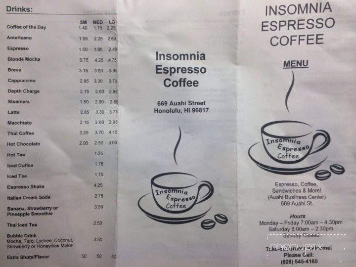 Insomnia - Honolulu, HI menu_pic