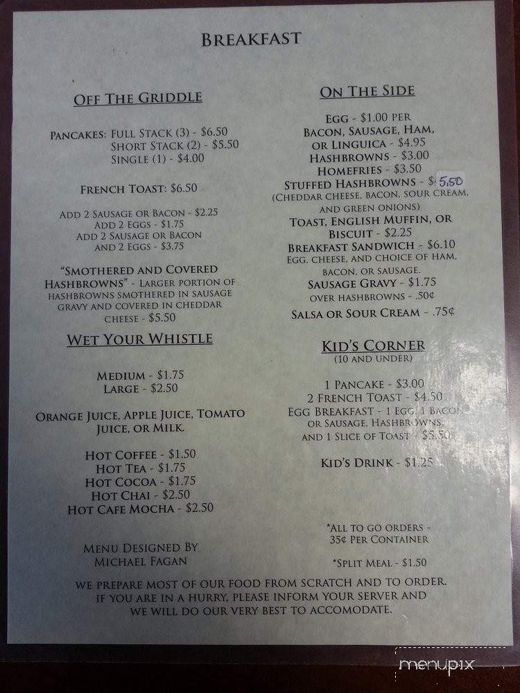 J & D Family Diner - Hornbrook, CA menu_pic