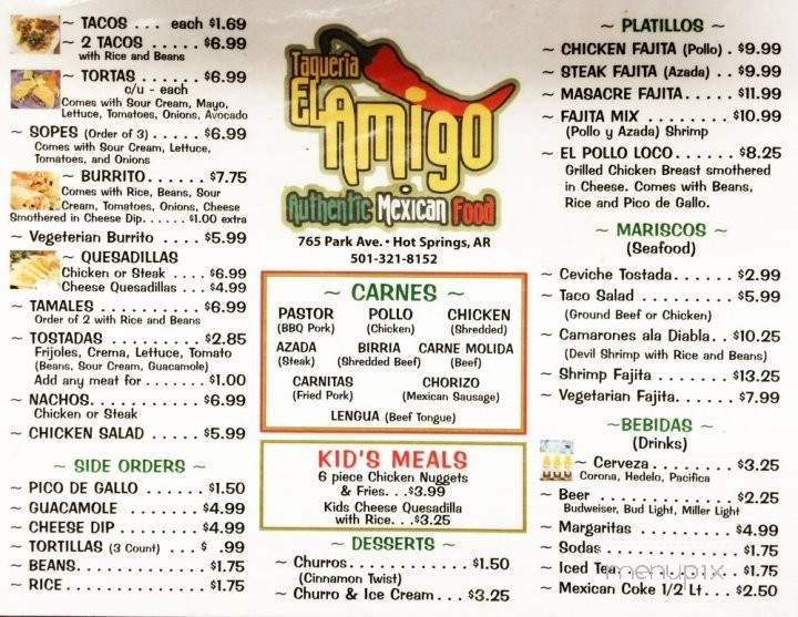 Taqueria El Amigo - Hot Springs, AR menu_pic