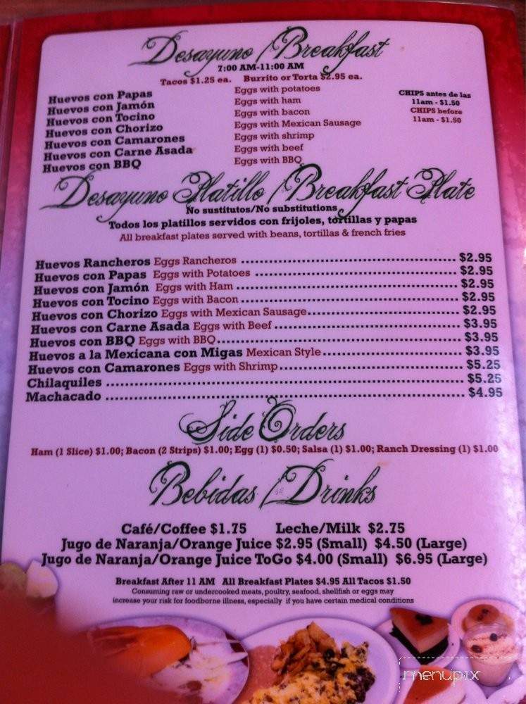 Taqueria Cancun - Houston, TX menu_pic