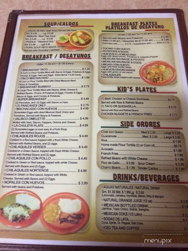 Taqueria Rancho El Jalisco - Houston, TX menu_pic