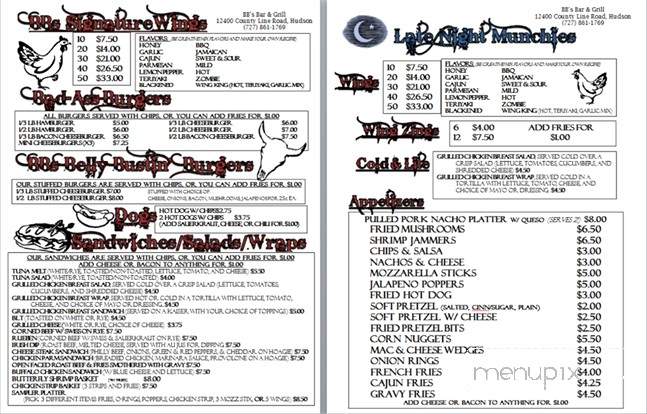 B B Magee's Tavern - Hudson, FL menu_pic