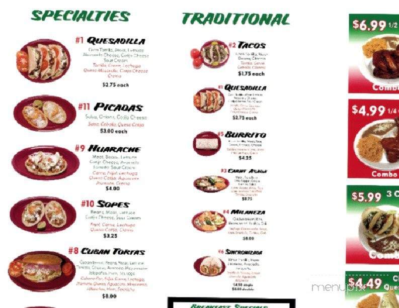 Las Morelenses II - Huntsville, AL menu_pic
