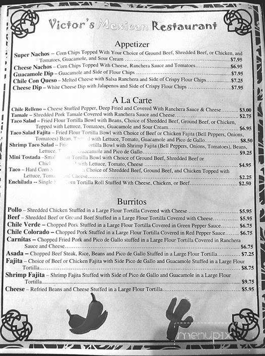 Victor's Mexican Restaurant - Huxley, IA menu_pic