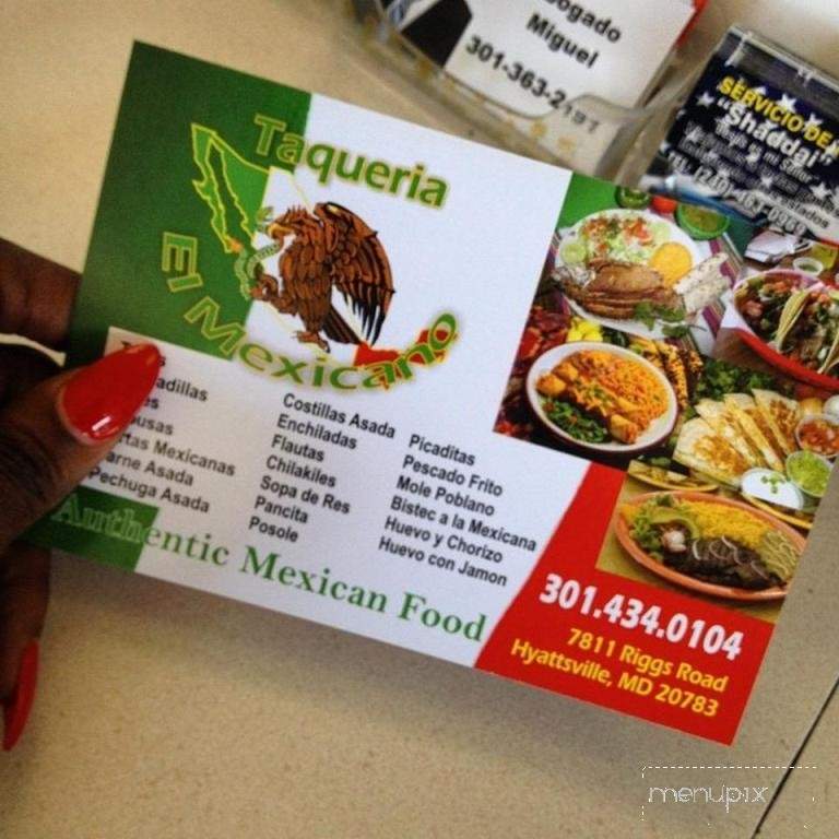 Taqueria El Mexicano - Hyattsville, MD menu_pic