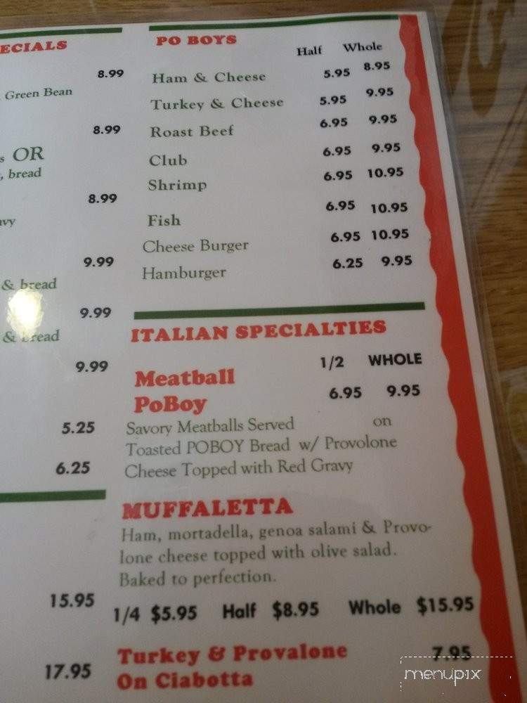 Rizzo's - Independence, LA menu_pic