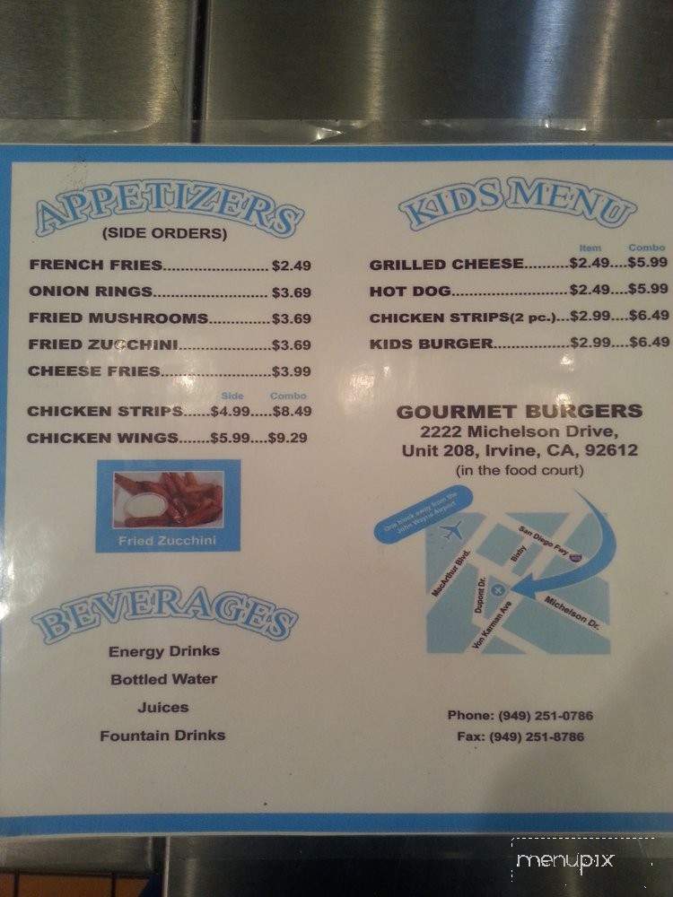 Gourmet Burgers - Irvine, CA menu_pic