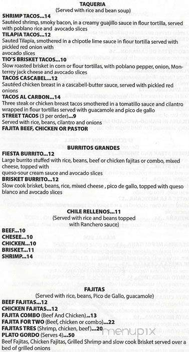 Tio Carlos - Irving, TX menu_pic