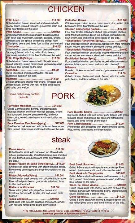 Acapulco Mexican Restaurant and Bar - Irwin, PA menu_pic