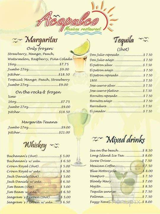 Acapulco Mexican Restaurant and Bar - Irwin, PA menu_pic