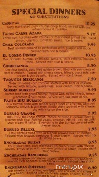 Las Margaritas - Jasper, TN menu_pic