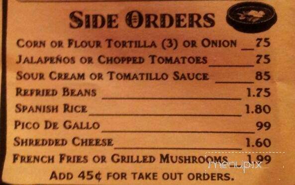 Las Margaritas - Jasper, TN menu_pic
