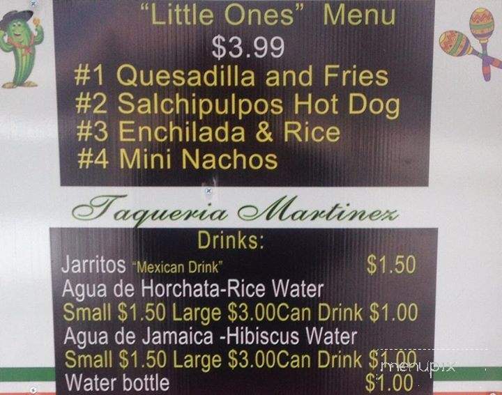 Taqueria Martinez - Jasper, TN menu_pic