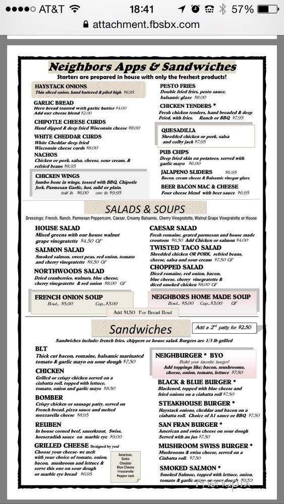 Neighbors Grill & Pizza - Jefferson, WI menu_pic