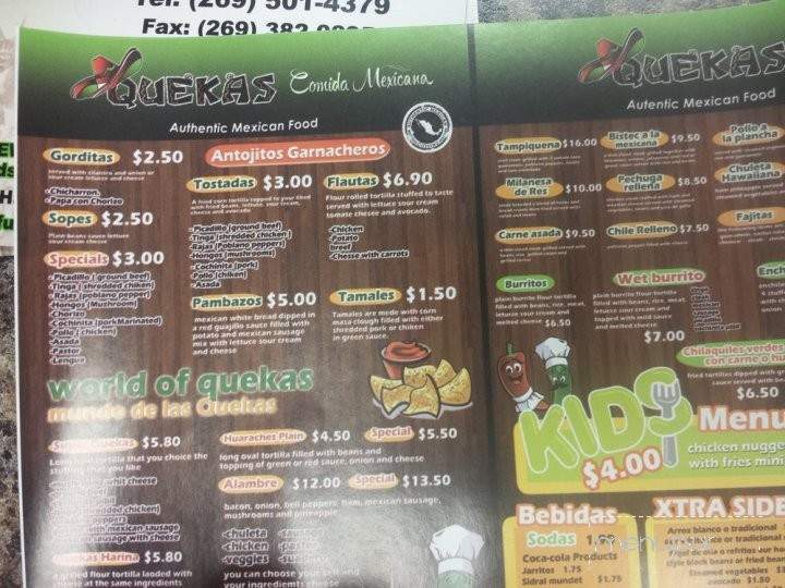 Quekas Mexican Restaurant - Kalamazoo, MI menu_pic