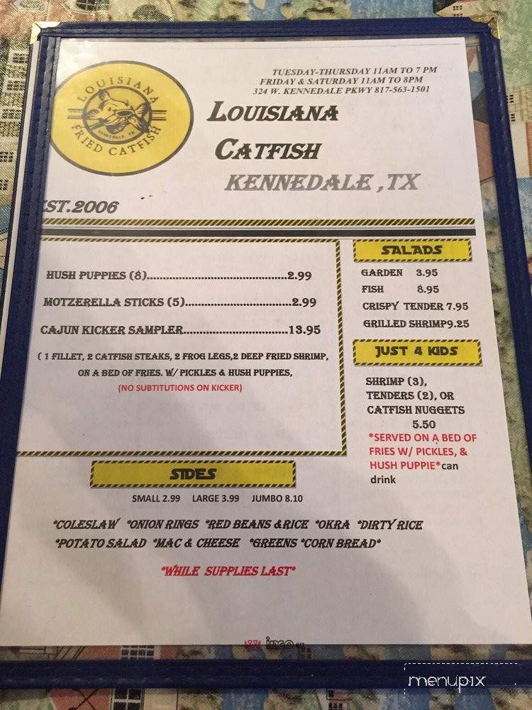 Louisiana Fried Catfish - Kennedale, TX menu_pic