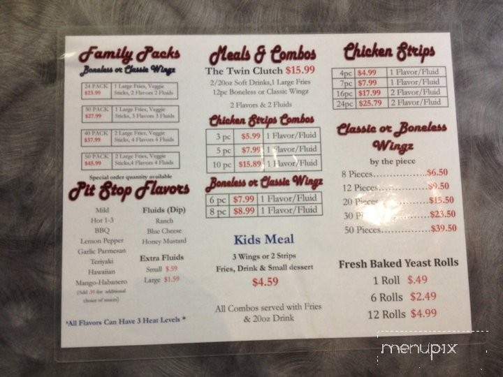 Pit Stop Wingz - Kingman, AZ menu_pic