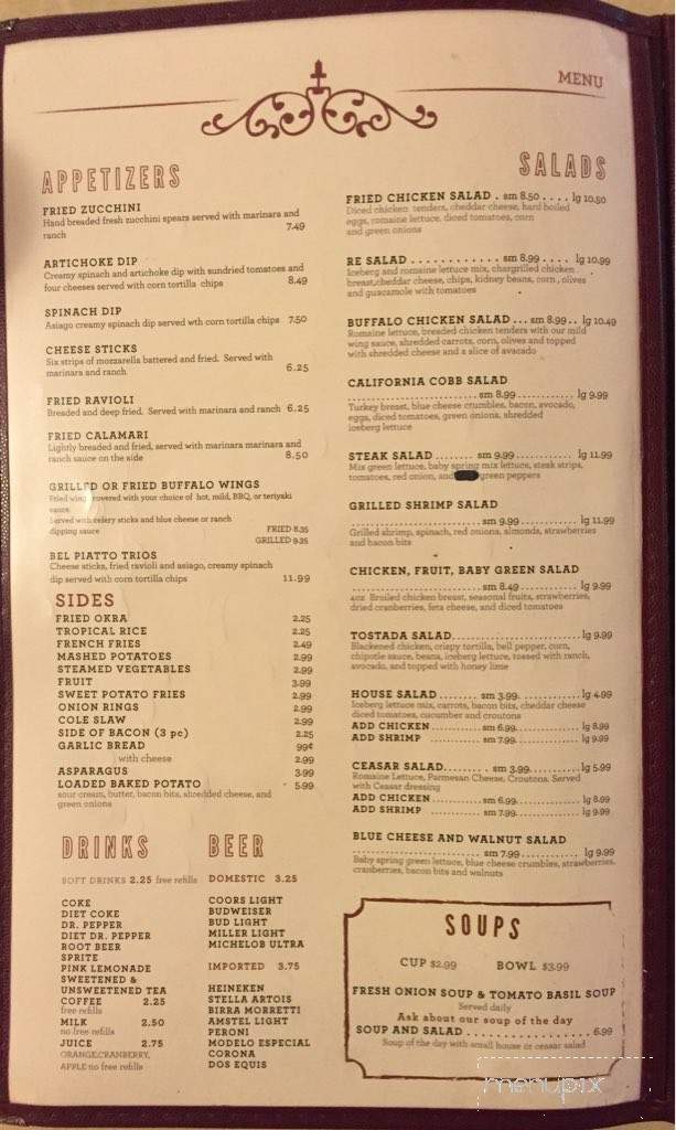 Bel Piatto - Kosciusko, MS menu_pic