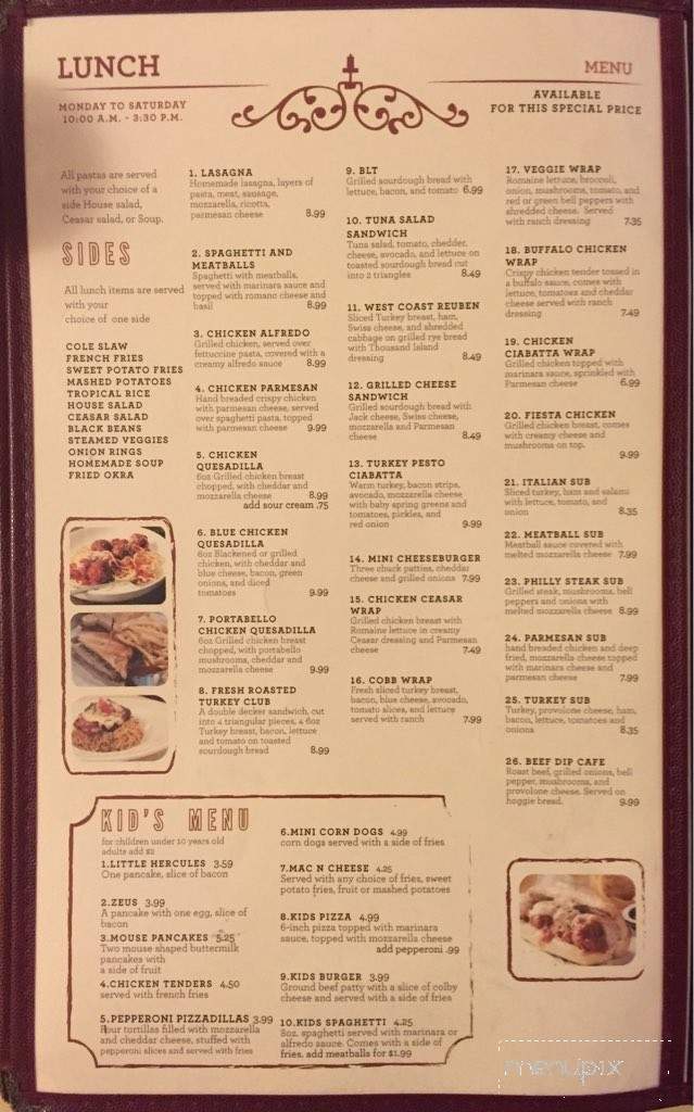 Bel Piatto - Kosciusko, MS menu_pic