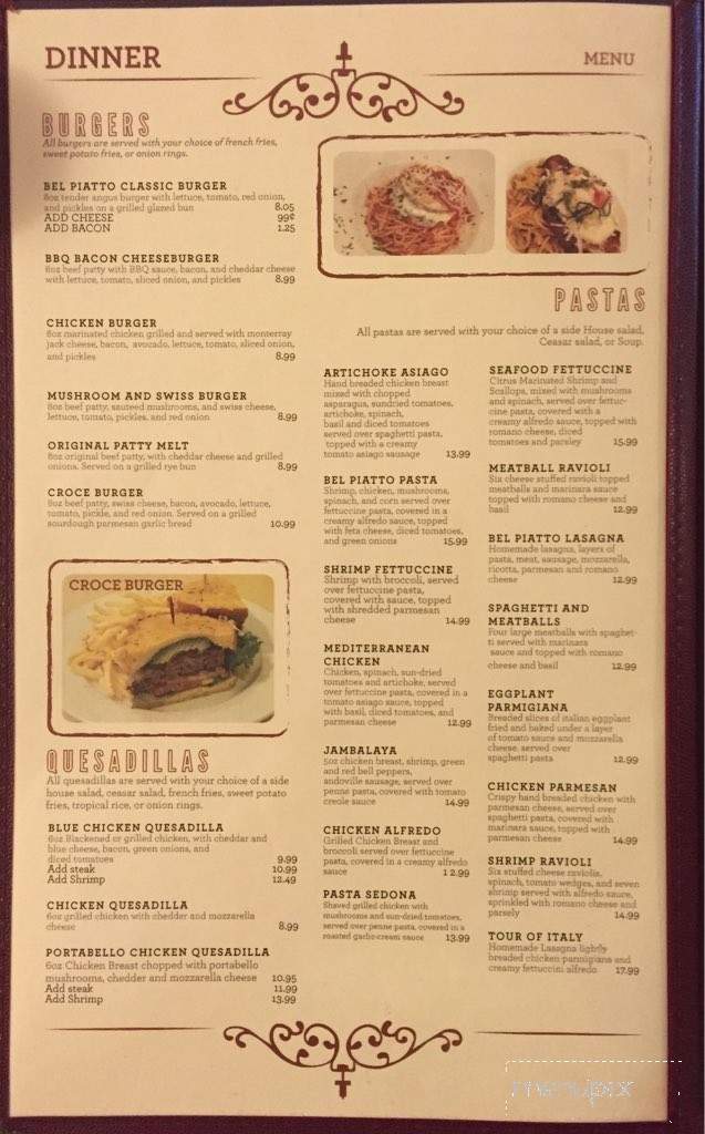 Bel Piatto - Kosciusko, MS menu_pic