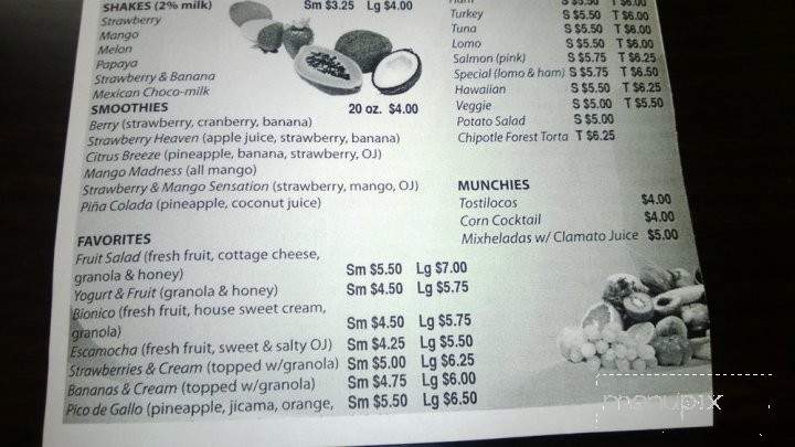 Chuchees - La Mesa, CA menu_pic