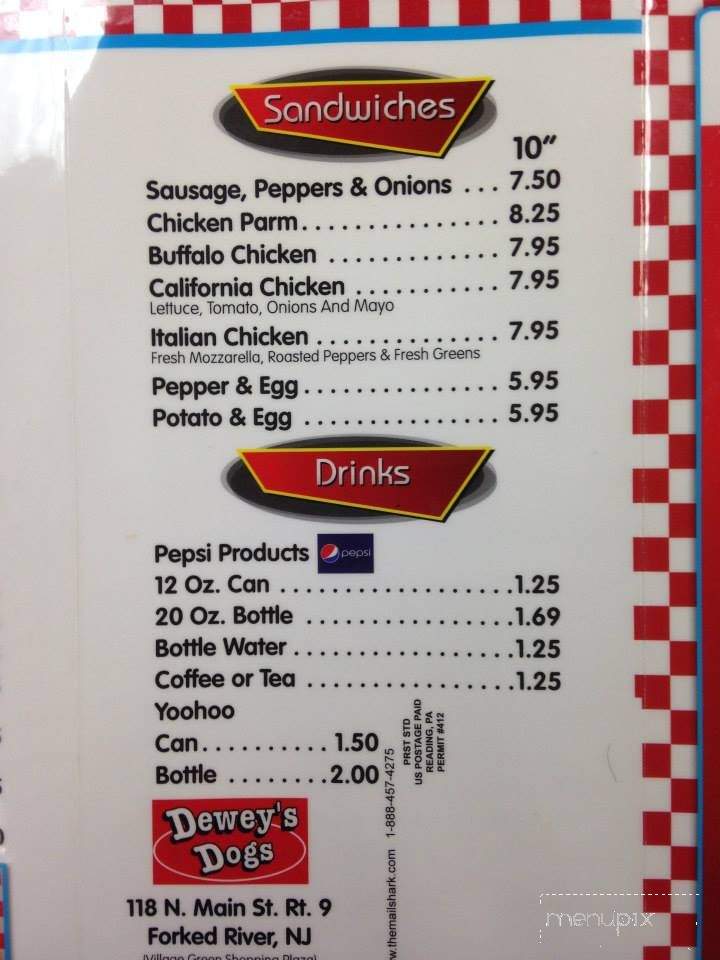 Dewey's Dogs - Lacey Township, NJ menu_pic