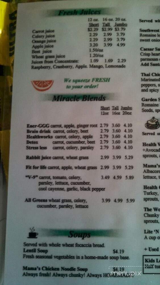 Health Works - Laguna Niguel, CA menu_pic