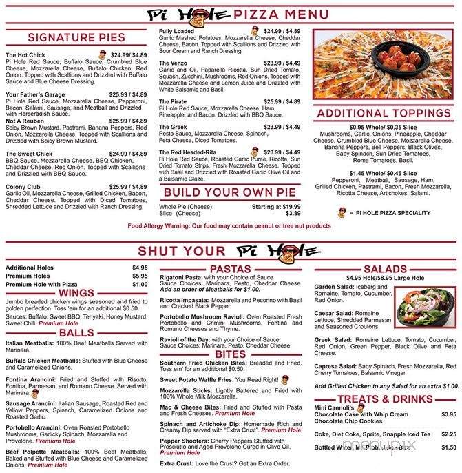 Pi Pizza - Lake Mary, FL menu_pic