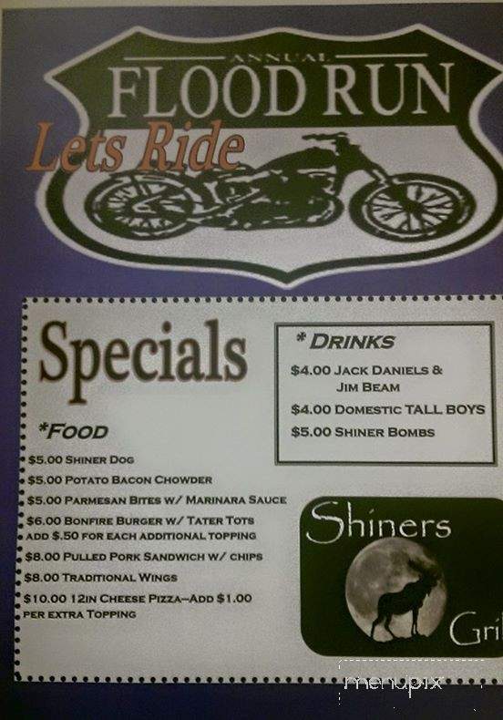 Shiner's Bar and Grill - Lakeland, MN menu_pic