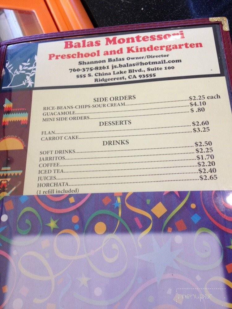 Bernardino's Taqueria - Lancaster, CA menu_pic