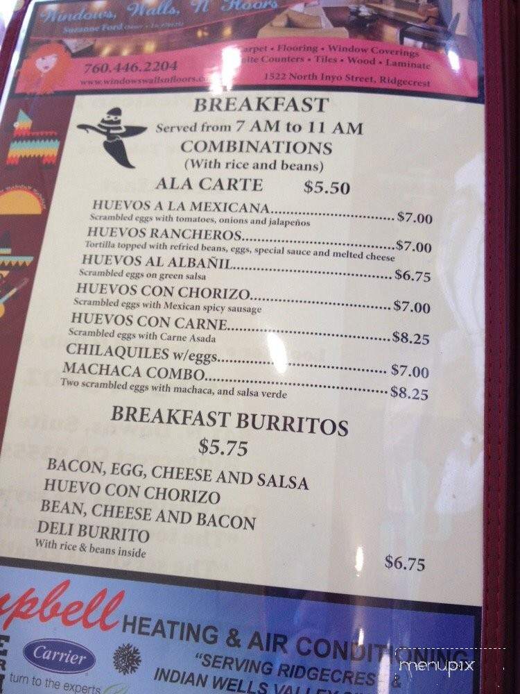 Bernardino's Taqueria - Lancaster, CA menu_pic